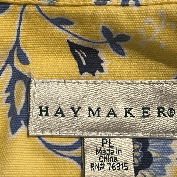 Haymaker Petite Lg Yellow/Blue Floral Cotton Jacket - Picture 4 of 4